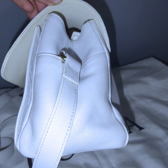 Furla 1927 leather bamboo shoulder bag w/dusty EUC - Picture 8 of 12